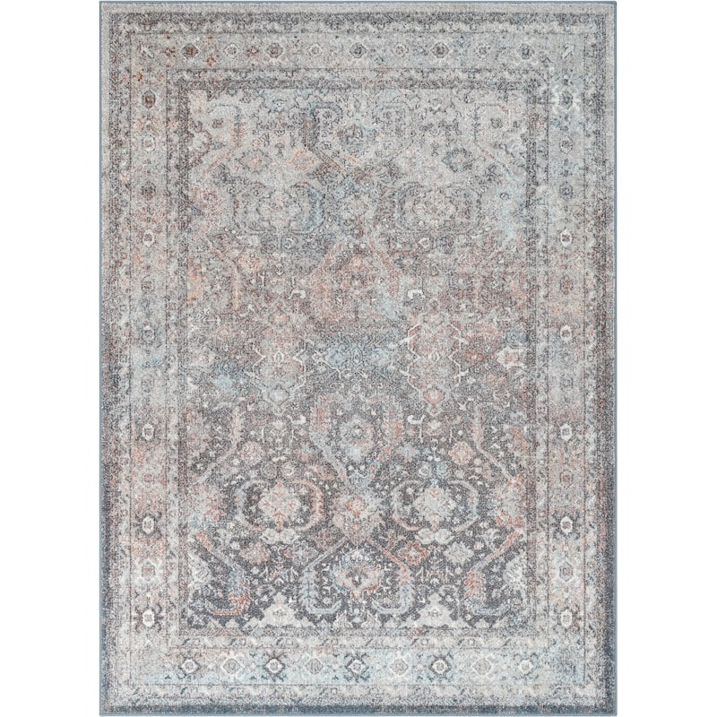 Well Woven Rodeo Salida Vintage Persian Oriental Area Rug - 5' 3" x 7' 3" - Black Grey - Runner/Rectangle