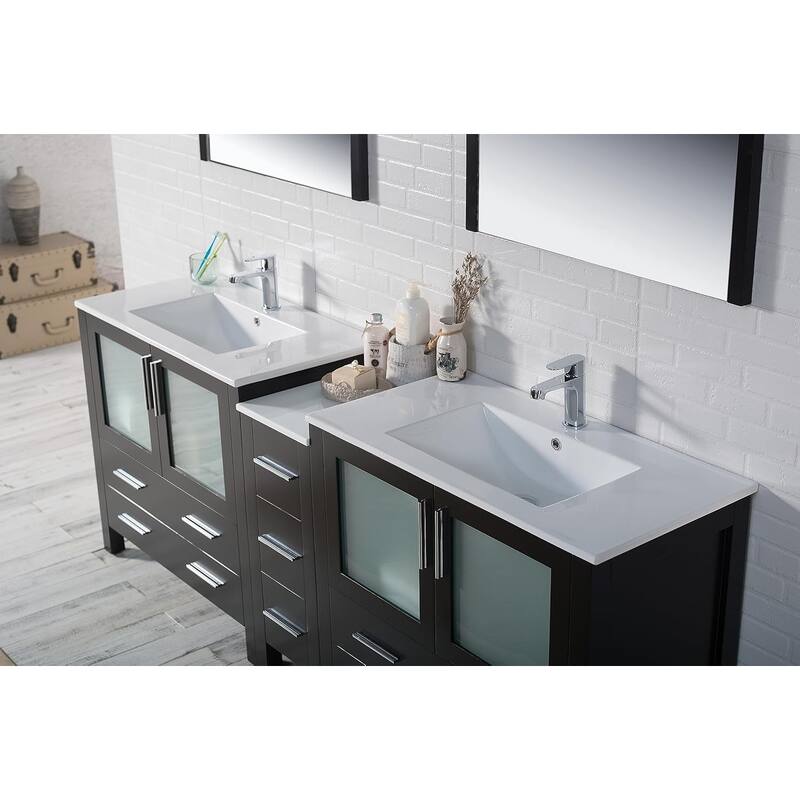 Blossom Sydney 84" Solid Wood Double Sink Bathroom Vanity with Cabinet