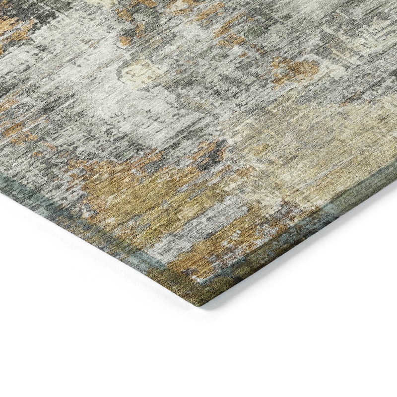 Machine Washable Indoor/ Outdoor Abstact Contemporary Chantille Rug