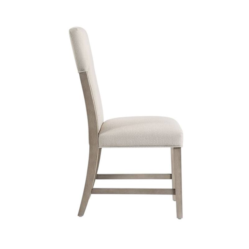 Set of 2 Upholstered Dining Chairs with Tapered Legs in Natural