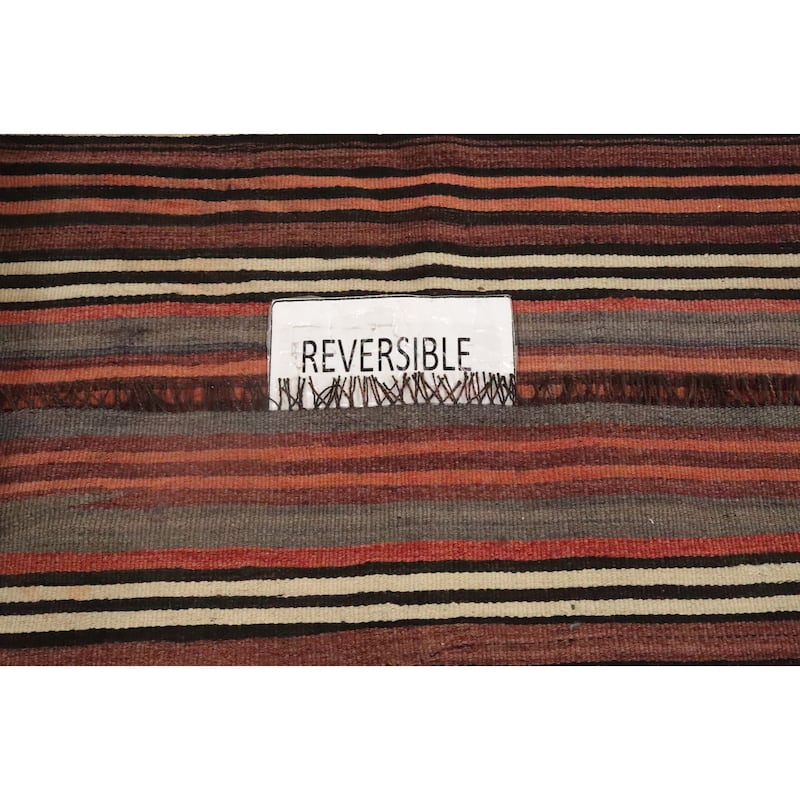Hand Woven Oriental 100% Wool Carpet Southwestern Geometric Multi-Colored Kilim Area Rug - 8' 11'' X 4' 8''