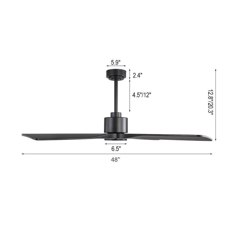 MLiAN 48" DC Motor Indoor Ceiling Fan, 4 Solid Wood Blades...