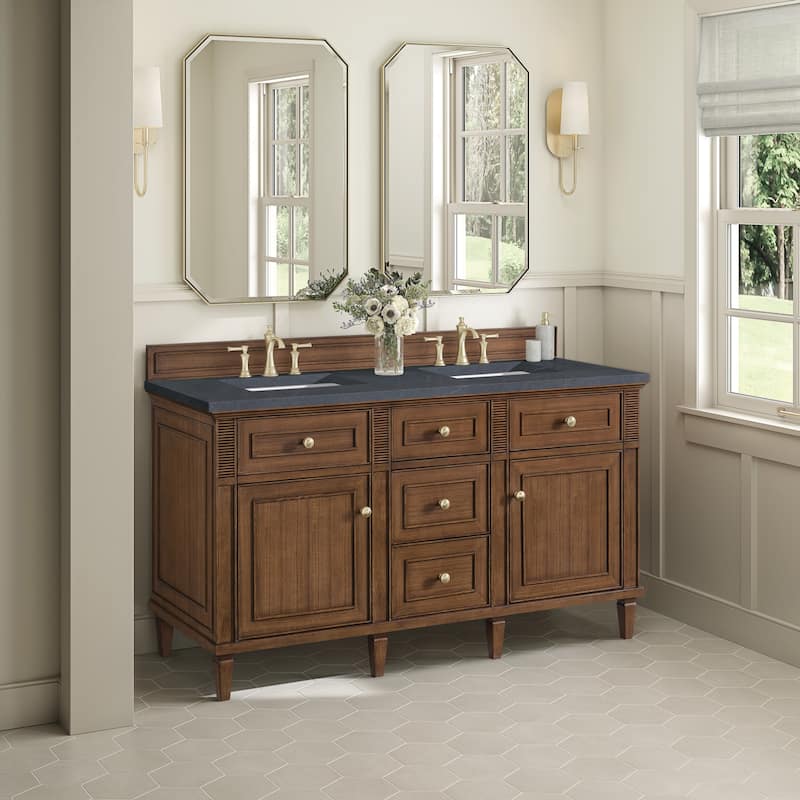 James Martin Vanities 424-V60D-3CSP Lorelai 60" Double Basin Wood