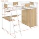 preview thumbnail 18 of 17, White Twin Size Metal Wood Loft bed with L-shape Desk, Wardrobe, Fence and Ladder