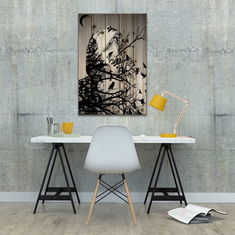 Don't Look Down Print On Wood by Loui Jover - Multi-Color