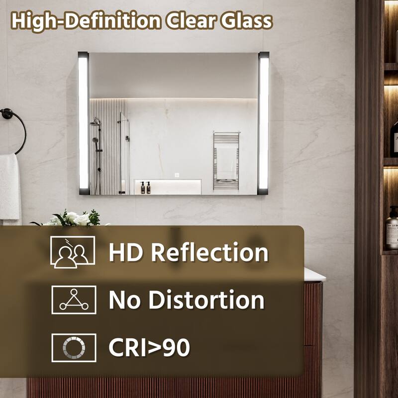 Modland 270° Adjustable LED Bathroom Mirror with Lights Stepless Dimming and Memory Function