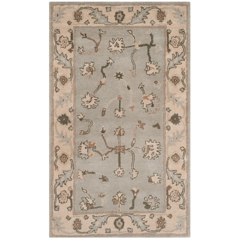 SAFAVIEH Heritage Jolande Hand-tufted Wool Oriental Area Rug - 4' x 6' - Beige/Grey
