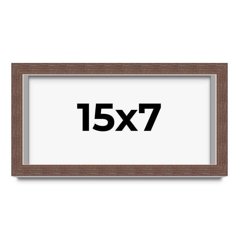 15x7 Shadow Box Frame Brown | 1.125 inches Deep Real Wood Rustic