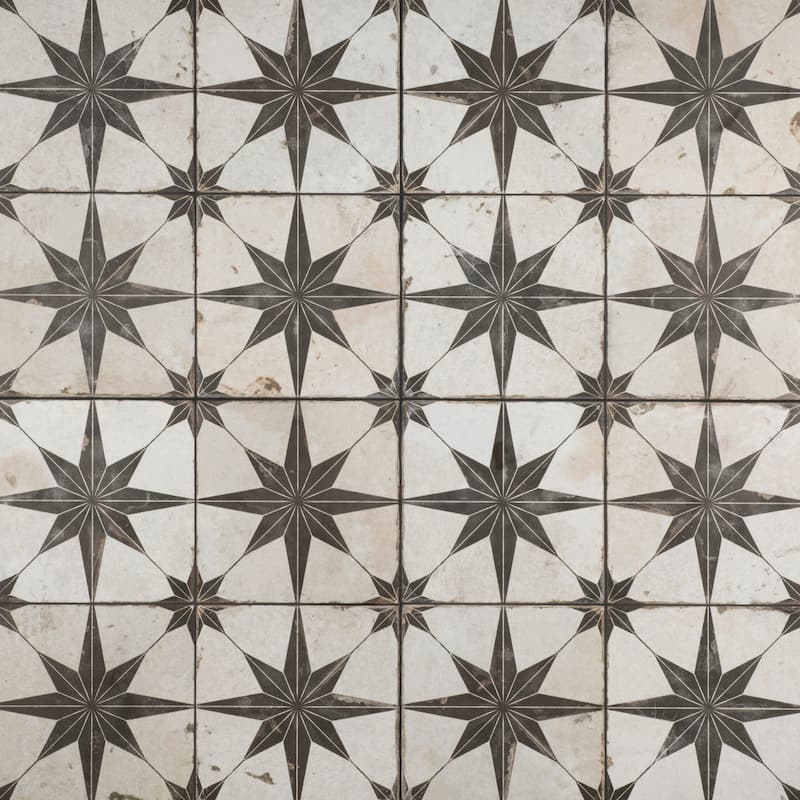 Merola Tile Kings Star Nero 17-5/8" x 17-5/8" Ceramic Floor and Wall Tile
