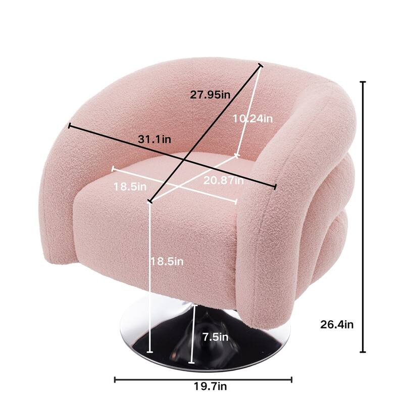 Modern Single Swivel Upholstered Sofa Chair with Base