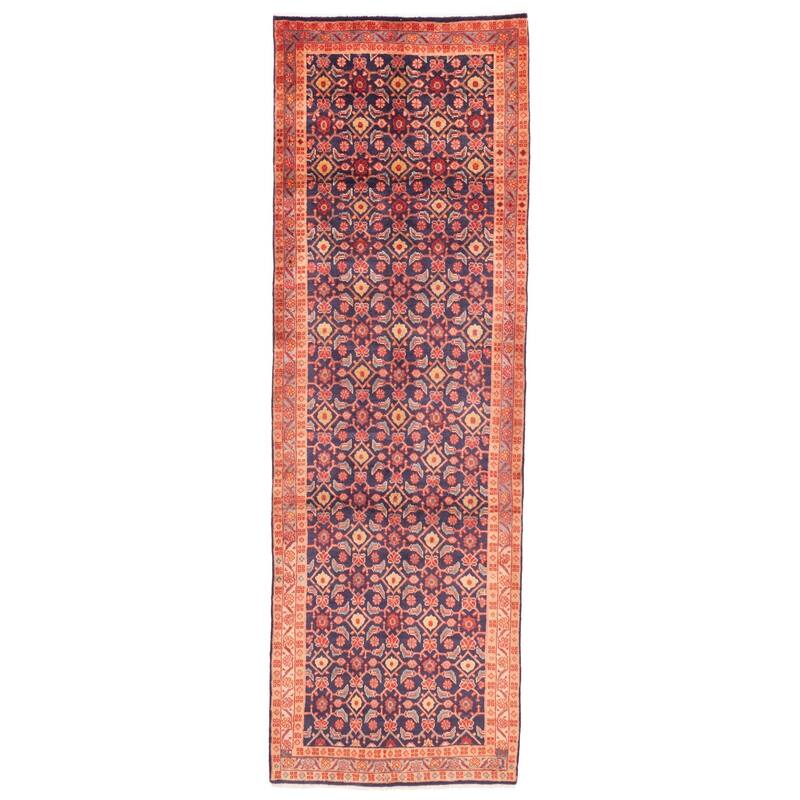 ECARPETGALLERY Hand-knotted Andelz Dark Navy Wool Rug - 3'7 x 10'10