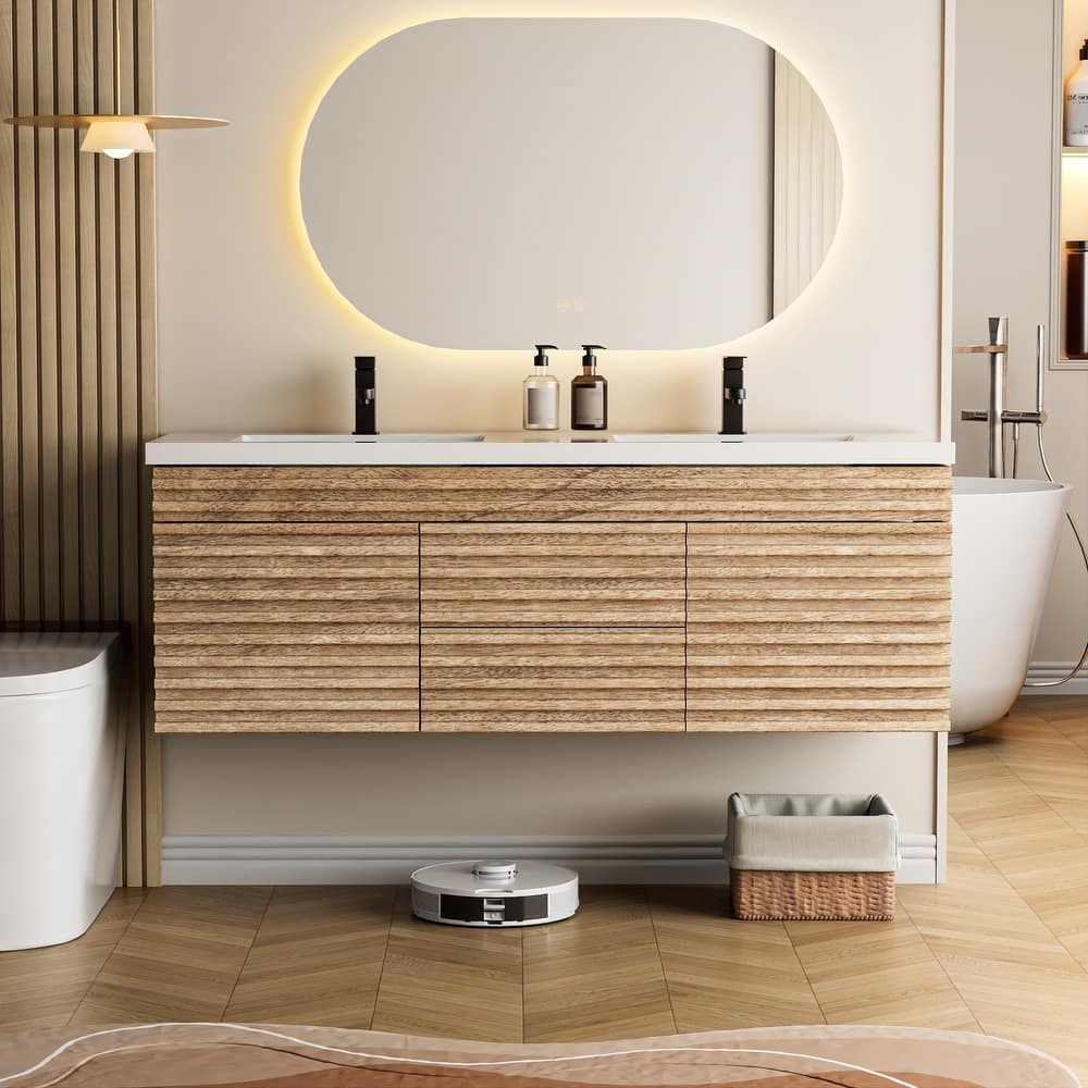 Bathroom Vanity with Drop-In Sink Wall-Mounted Storage Cabinet