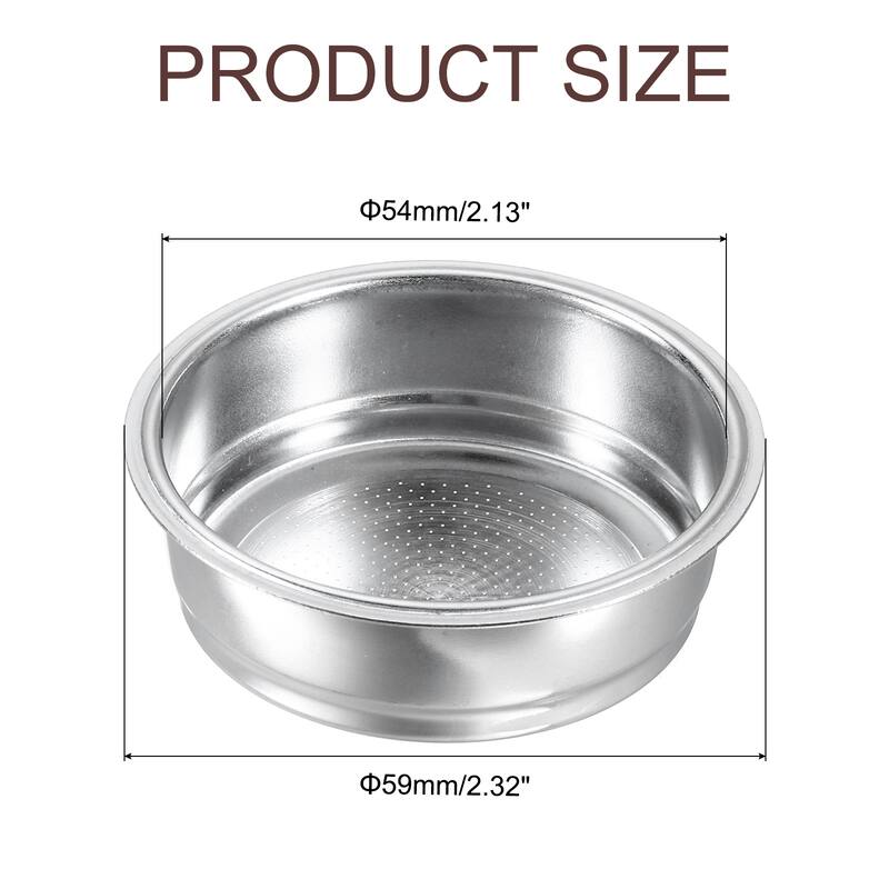 51mm Coffee Filter Basket, 1-Cup Stainless Steel Espresso Coffee Machine Bowl - Silver - Silver