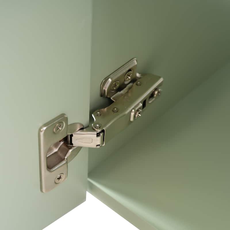 Wall-Mounted Bathroom Vanity Small Space Floating Cabinet with Sink, Wave-Patterned Door, Metal Handle and Right Side Storage