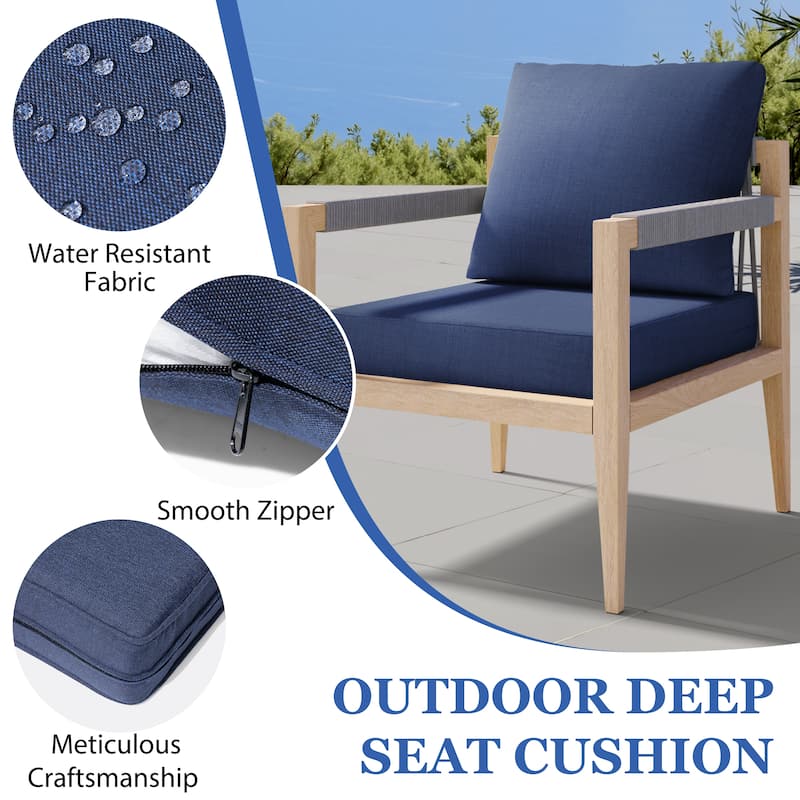 27.6 x 24.4 in Outdoor Indoor Patio Seat Cushions Set