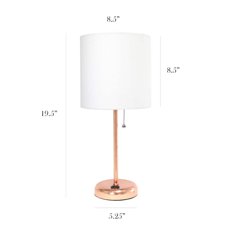 Simple Designs 9.5" Desk Lamp with Charging Outlet and LED Bulb Included - 19.50