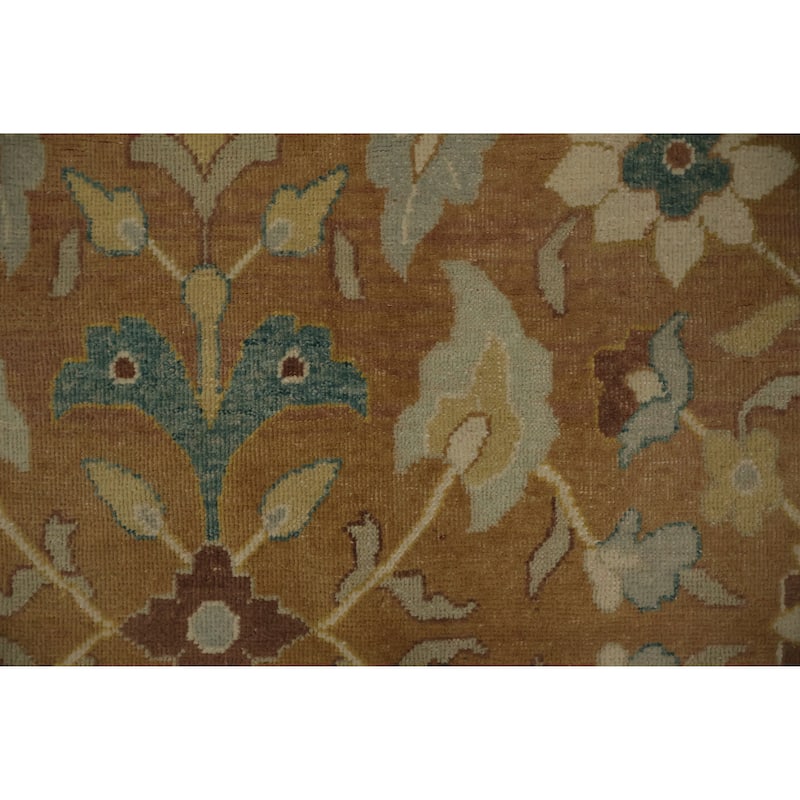 Hand Knotted Oriental 100% Wool Carpet Traditional All-Over Oranges & Rust Ziegler Area Rug - 17' 11'' X 9' 10''