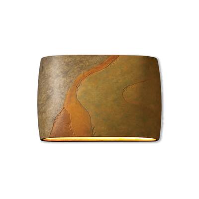 Copper Grove Schinop 2-light Yellow Slate Oval Wall Sconce with Open Top/Bottom