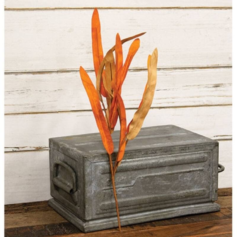 Orange and Cream Yucca Leaves Pick with Brown Stem for Fall Decor - 7 x 1 x 18 in.