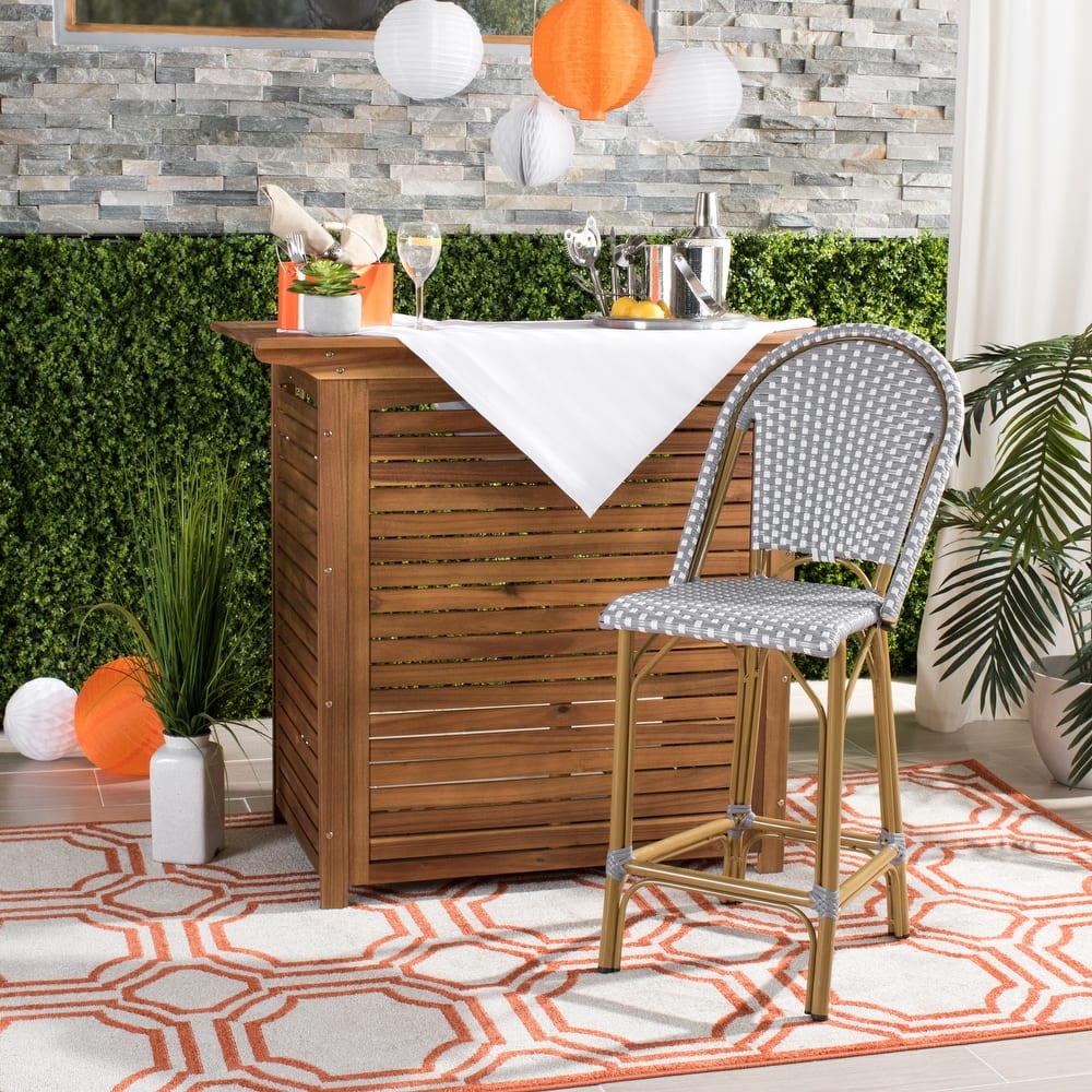 SAFAVIEH Outdoor Abigayle Indoor/Outdoor Bistro Counter Stool - 19Wx23Dx43H