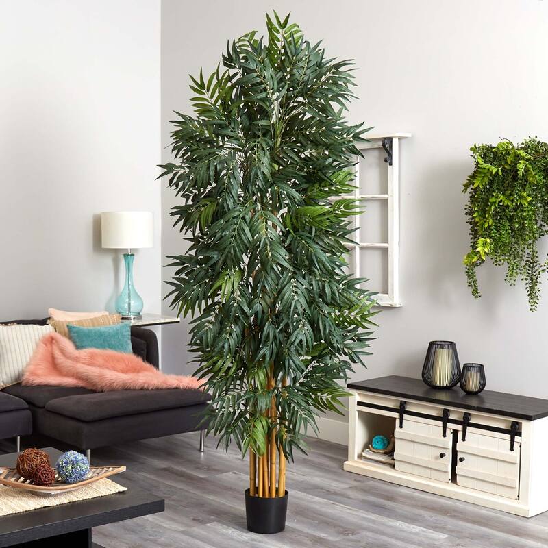 Artificial Palm Tree 7.5Ft - Tropical Indoor Outdoor Decor, Lush Greenery, Realistic Design, Home Office Accent - 7.5ft.