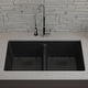 preview thumbnail 4 of 37, Lexicon Granite 32 Inch 50/50 Double Bowl Undermount Kitchen Sink Kit