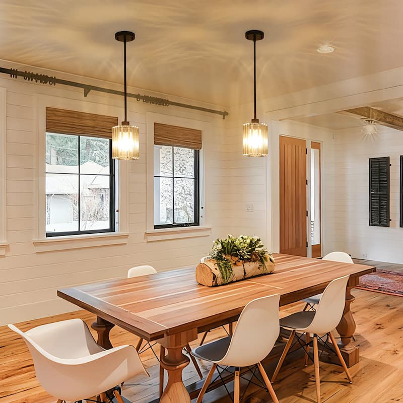 1-Light Crystal Pendant Lighting Fixtures for Sloped Ceiling