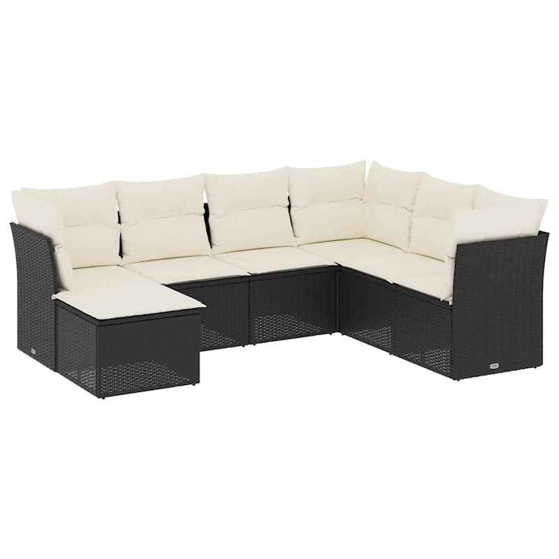 vidaXL Garden Sofa Set Black - 21.7 x 21.7 x 14.6