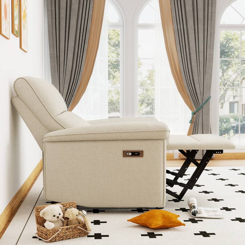 Wall Hugger Recliner,Zero Wall Power Recliner Chair,Electric Recliner for Living Room,Fabric Reclining Armchair,USB Port(Type-C)