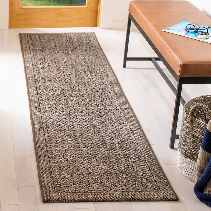 SAFAVIEH, Palm Beach Clevie Modern Sisal Rug - 2' x 8' Runner - Silver