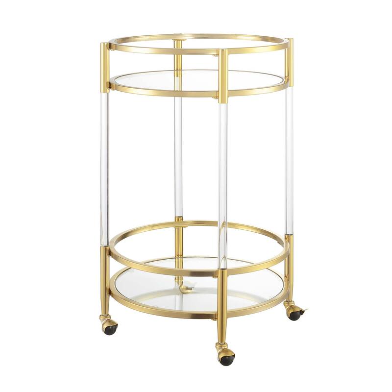 Convenience Concepts Royal Crest 2 Tier Acrylic Round Glass Bar Cart