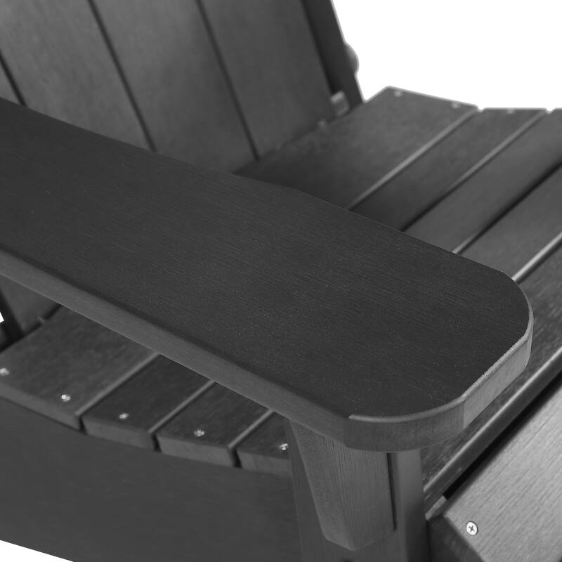Seaton Folding Poly Adirondack Chair with Pull-out Ottoman, Set of 2