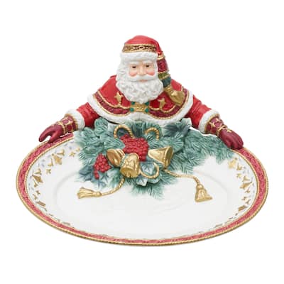 Fitz and Floyd Noel Holiday Santa Server 13In