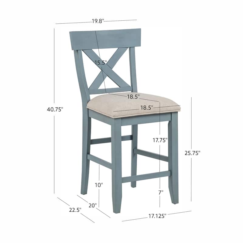 Belsey X Back Upholstered Counter Stool Set of 2