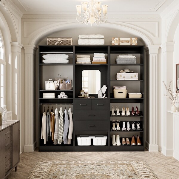 Cimly Set of 3 Freestanding Closet System with Drawers and Shoe