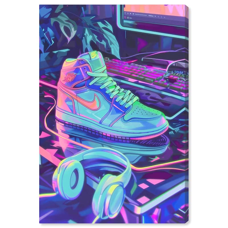 PC Gamer Sneaker Canvas by Art Remedy, Gallery Wrapped - 20" x 30"