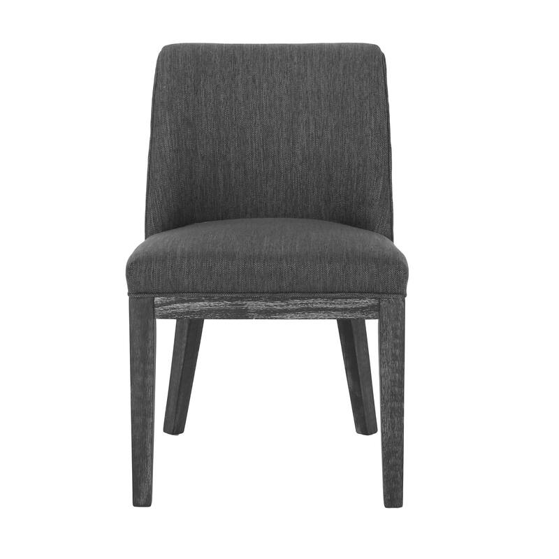 Charcoal Set of 2 Dining Chair Reception Chair with Wood Legs, Charming Armless Chair Side Chair Kitchen Chair