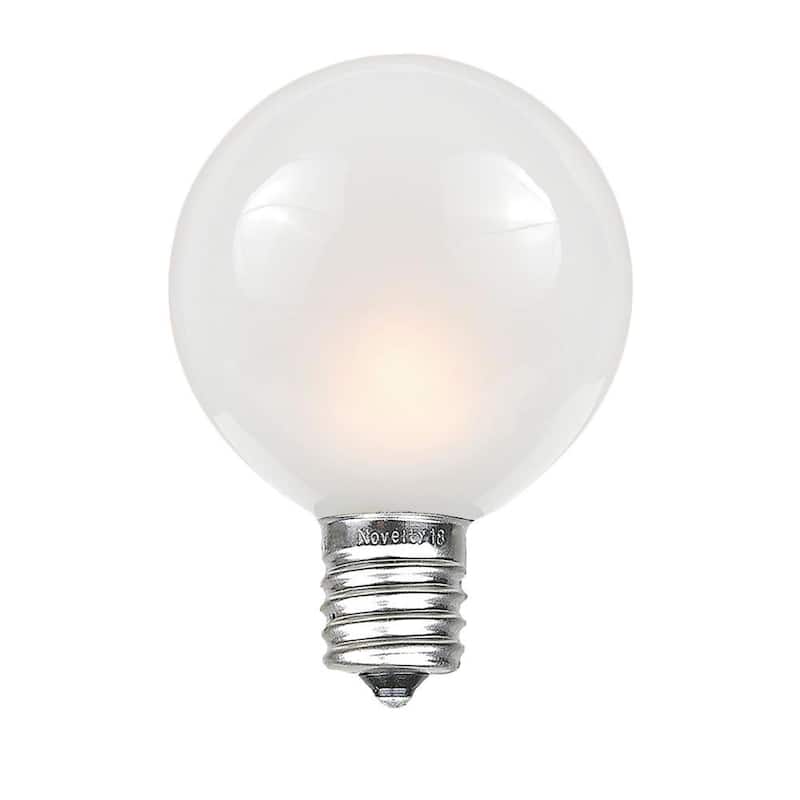25 Pack G50 Outdoor Patio Globe Replacement Bulbs, Frosted White, C7/E12 Base - Frosted White - String Lights