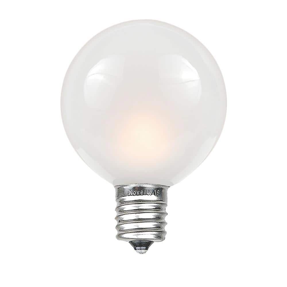 25 Pack G50 Outdoor Patio Globe Replacement Bulbs, Frosted White, C7/E12 Base - Frosted White