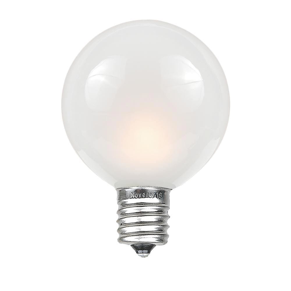 25 Pack G50 Outdoor Patio Globe Replacement Bulbs, Frosted White, C7/E12 Base - Frosted White