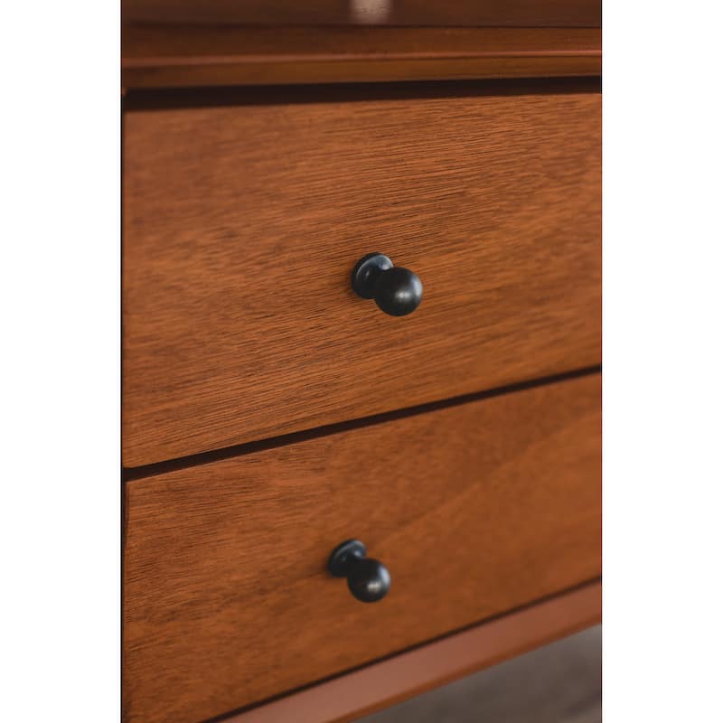 Alpine Furniture Flynn Mid Century Modern Large 2 Drawer Nightstand