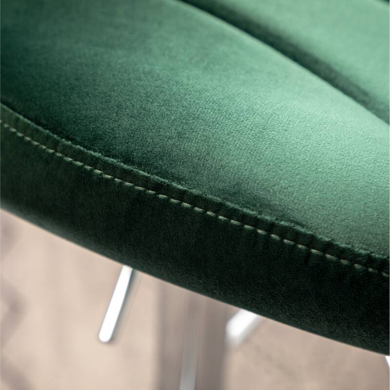 Upholstered Adjustable Swivel Barstools for Dining Room, Set of 2