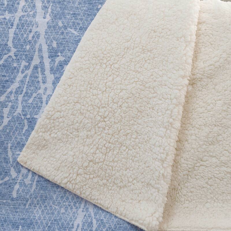 Premium Machine Washable Contemporary Fragment Sherpa Throw Blanket