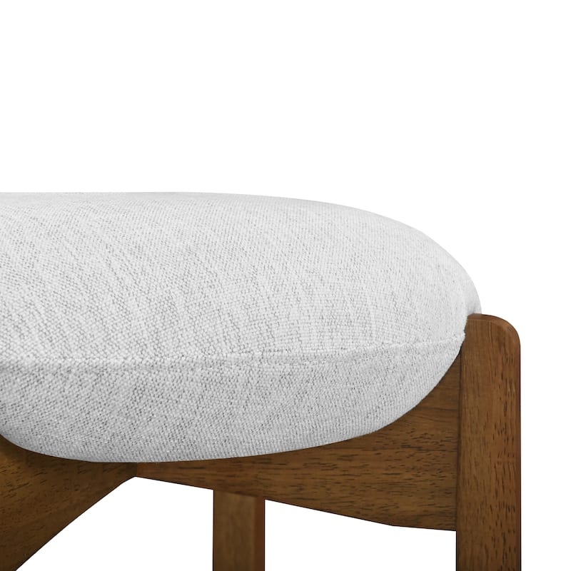 Roomfitters Tara Indoor Rubberwood Barstools with Ivory Upholstery, Dark Walnut Finish