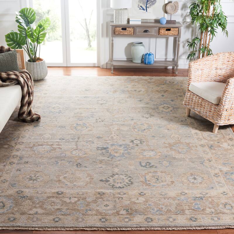 SAFAVIEH Hand-Knotted Samarkand Bukurije Traditional Wool Rug - 8' x 10' - Grey/Gold