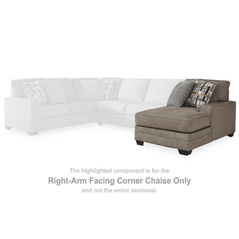 Signature Design by Ashley Cannonbrook Gray 3-Piece Sectional with Chaise - 141" W x 99" D x 40" H