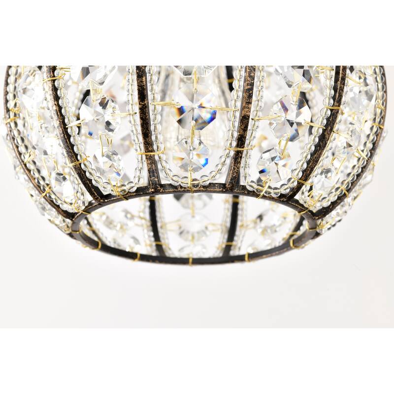 Doree Crystal Adorned Antique Bronze Pendant Lamp - Antique-Bronze