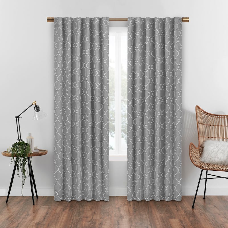 Eclipse Nora Geo Embroidery Absolute Zero Blackout Window Single Panel
