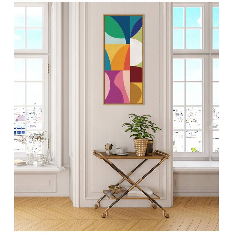 Kate and Laurel Abstract 01 Panel 1 by Rachel Lee Framed Canvas Wall Art Print