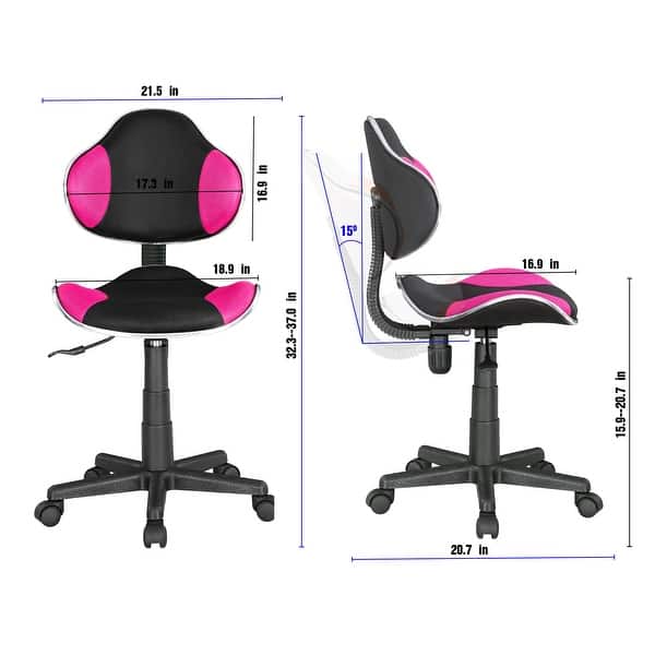 dimension image slide 7 of 19, JJS Ergonomic Mesh Office Chair Adjustable Lumbar Support Computer Desk Chair